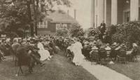 Gov. Morrow delivering the 50th anniversary address