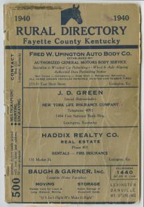 1940 Fayette County rural directory cover