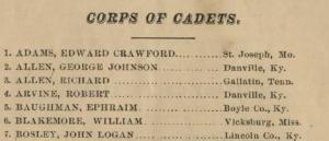 The 1878 Corps of Cadets