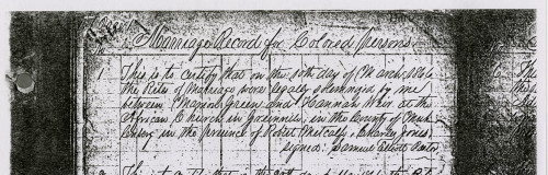 Muhlenberg County Black Marriages Book c.1866