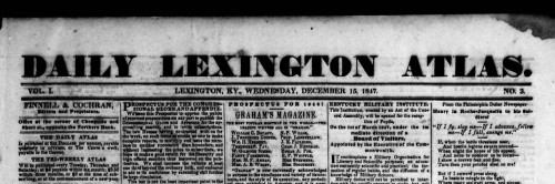 Mast head of Daily Lexington Atlas