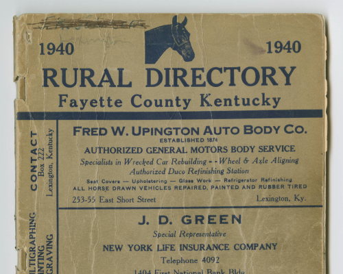 cover of rural directory 1940
