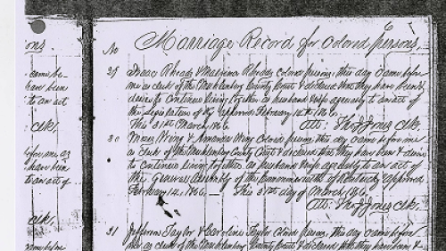 Muhlenberg County Black Marriages Book