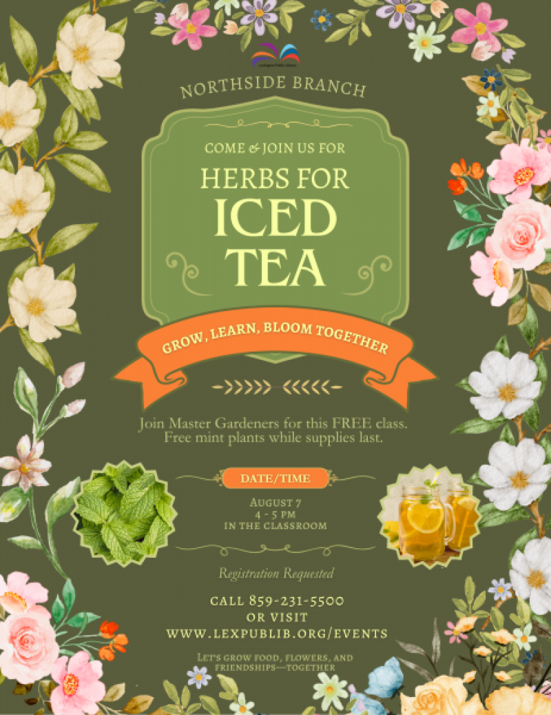 August 7 Herb Tea Class