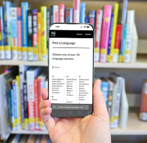 Hand holding smartphone