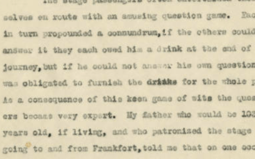 A selection of typewritten text from the interior of the volume.