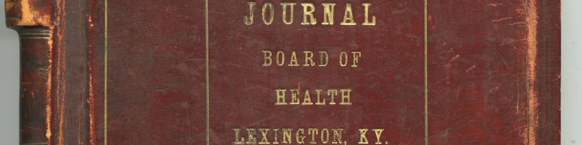 Front cover of the Board of Health board minutes book, 1904-1922