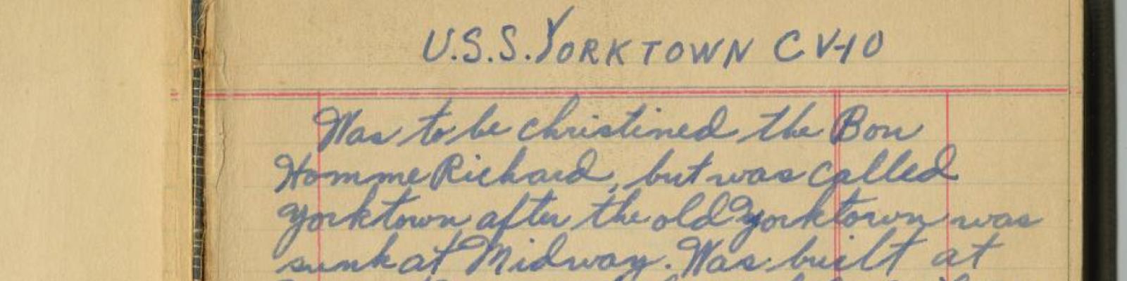 USS Yorktown Diary
