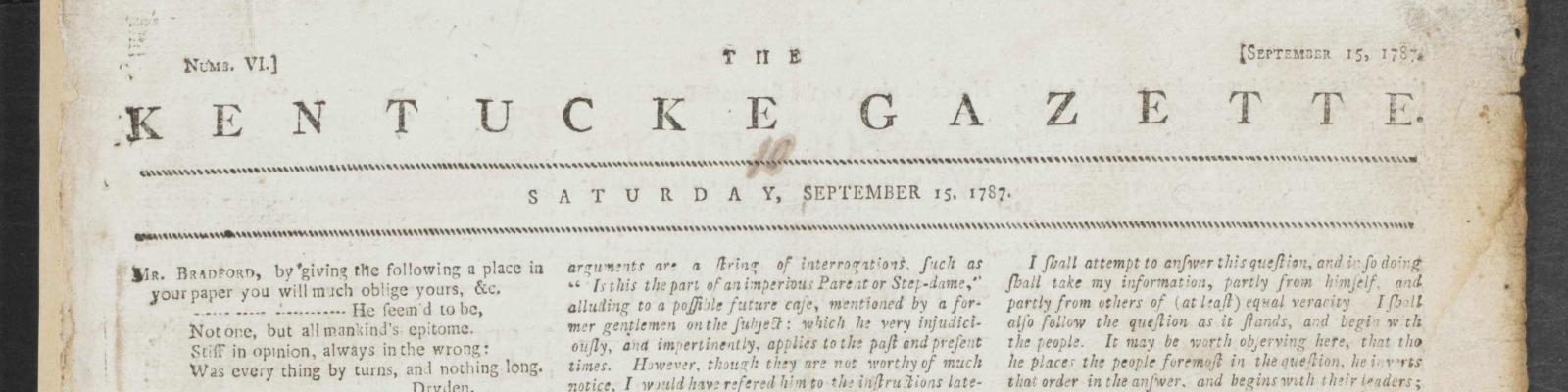 the kentucky gazette 1787