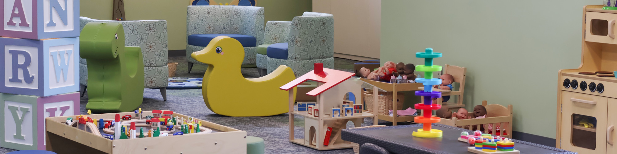the children's area at a library branch