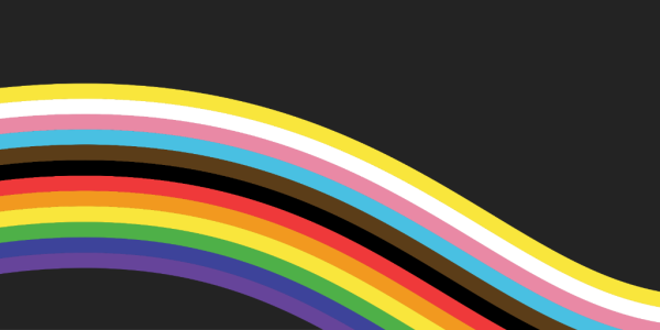 Rainbow wave on black background