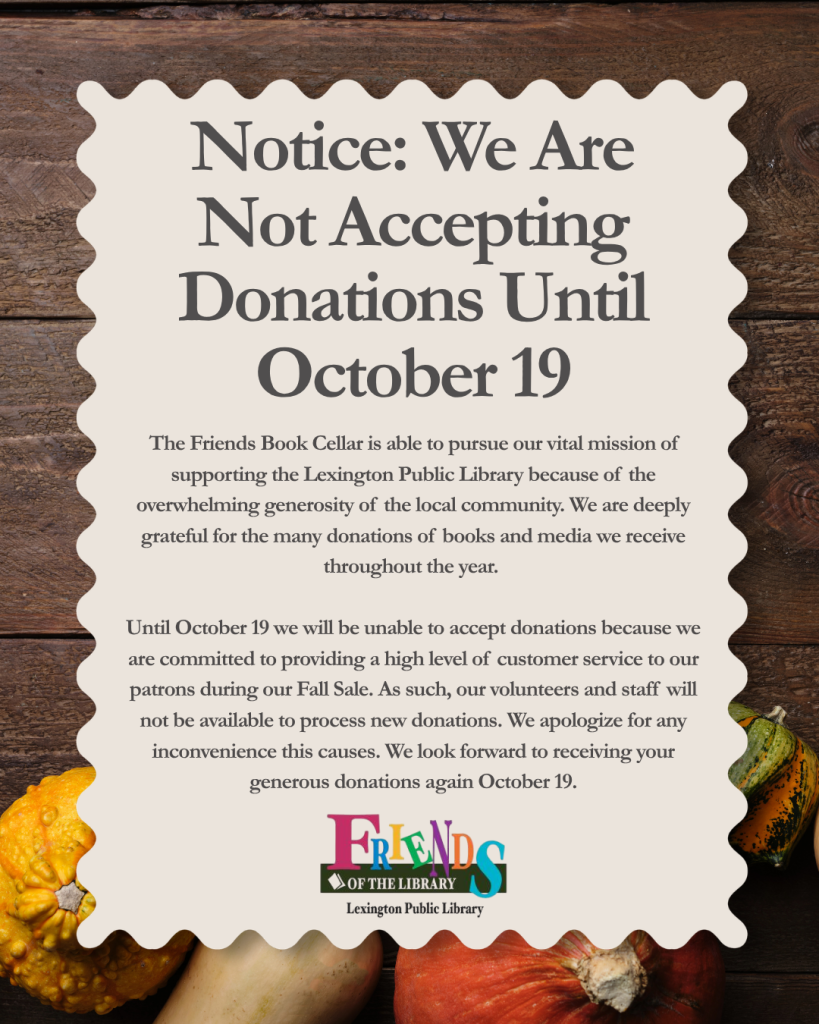No donations accepted until October 19